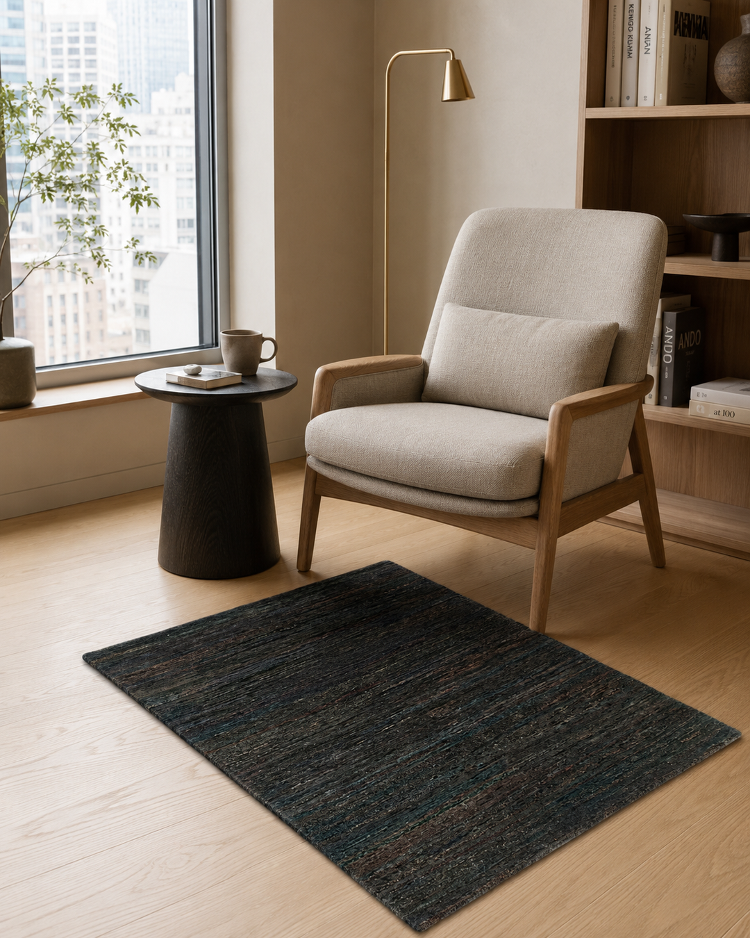 Forest Green Gabbeh, Hand-Knotted Afghan Wool Rug