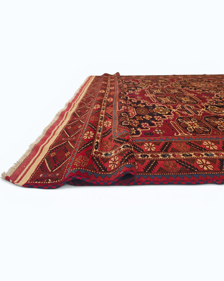 Red Ersari Turkmen Gül Rug, Hand-Knotted Afghani Sherwan