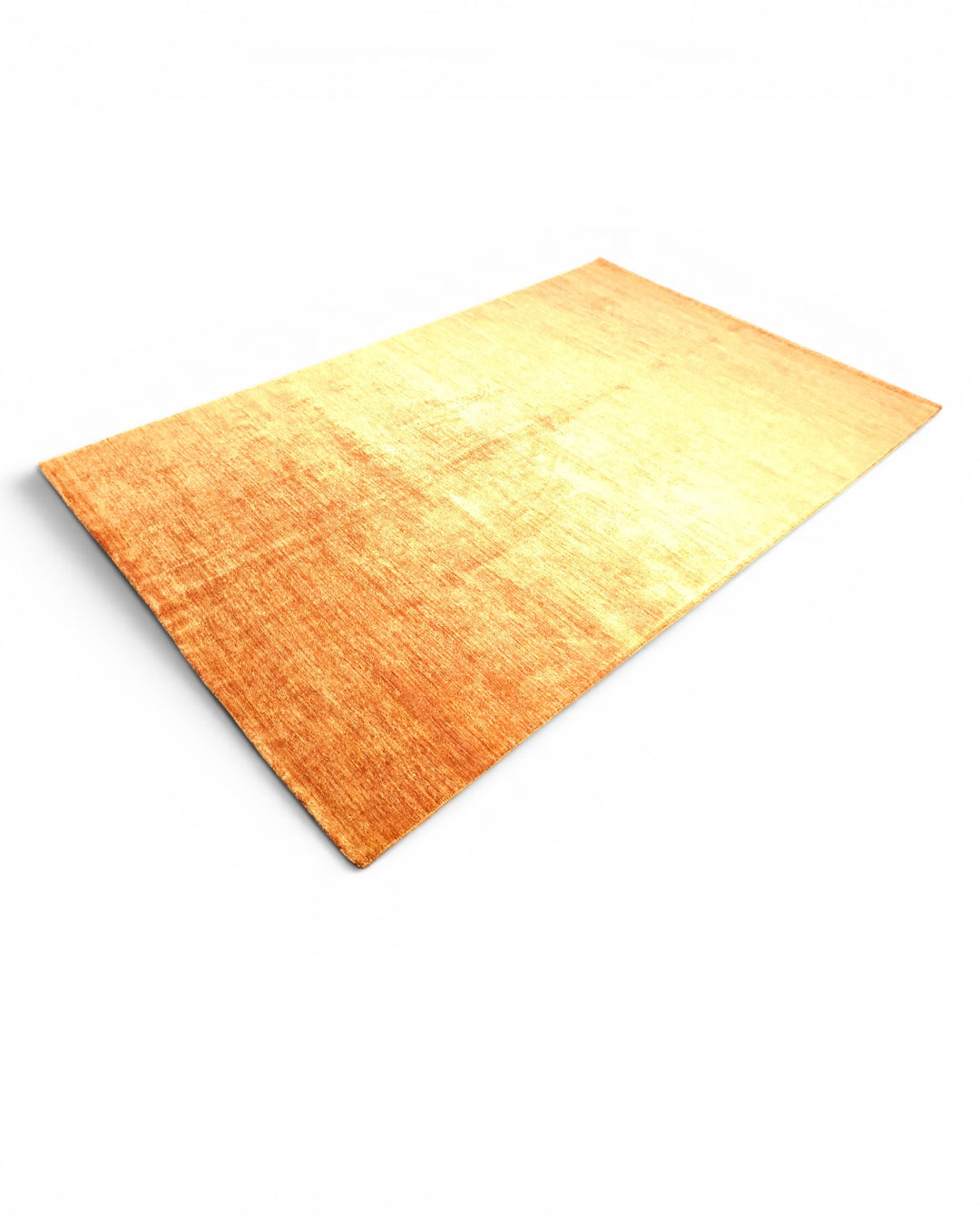 Rust Orange Plain Gabbeh, Hand-Knotted Afghan Wool Rug