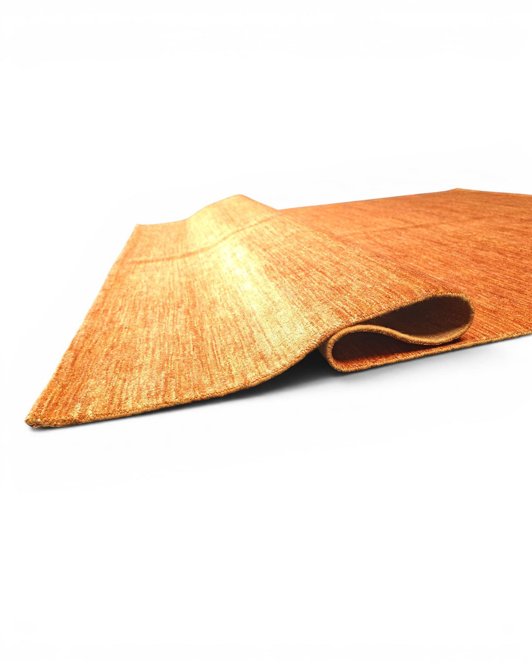 Rust Orange Plain Gabbeh, Hand-Knotted Afghan Wool Rug