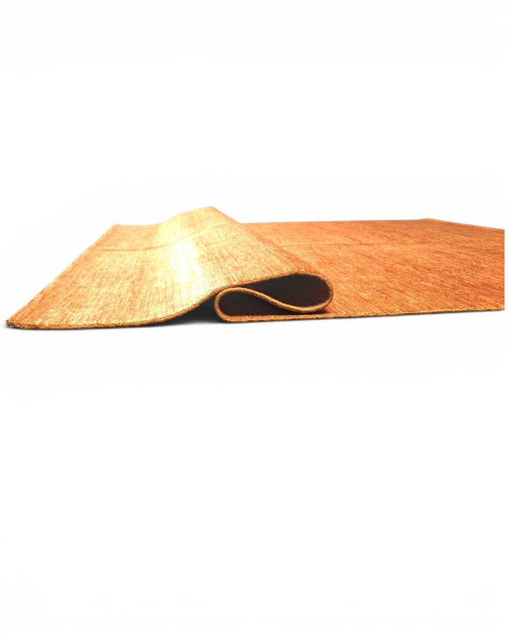 Rust Orange Plain Gabbeh, Hand-Knotted Afghan Wool Rug