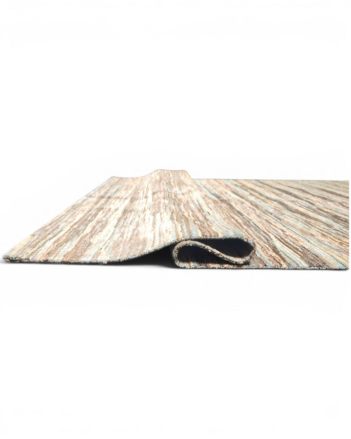 Variegated Teal &amp; Brown Stripe Gabbeh, Hand-Knotted Afghan Wool Rug