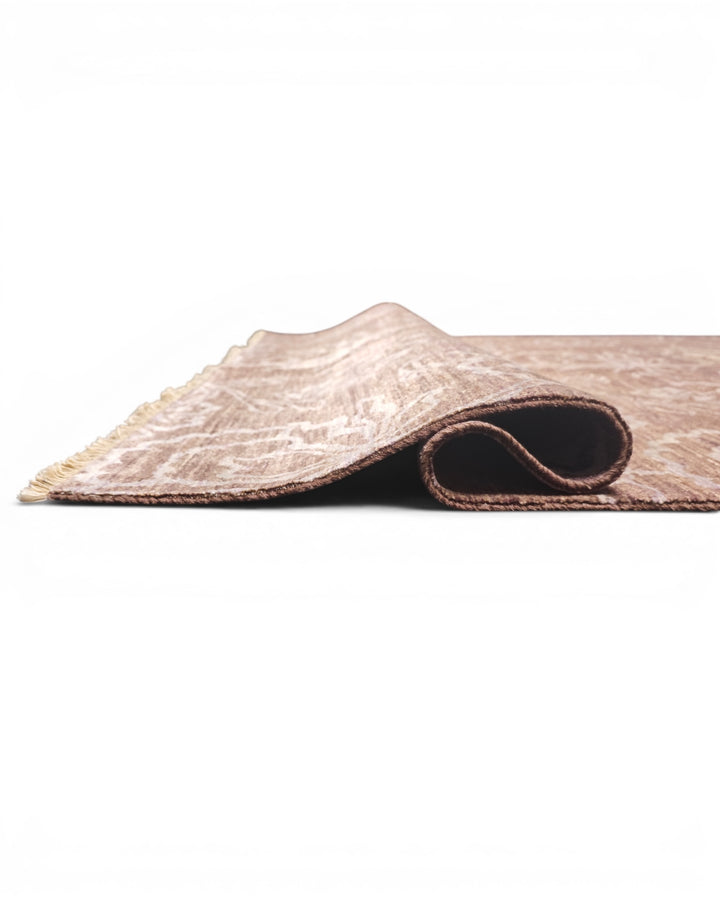 Brown Tonal Floral Gabbeh, Hand-Knotted Afghan Wool Rug