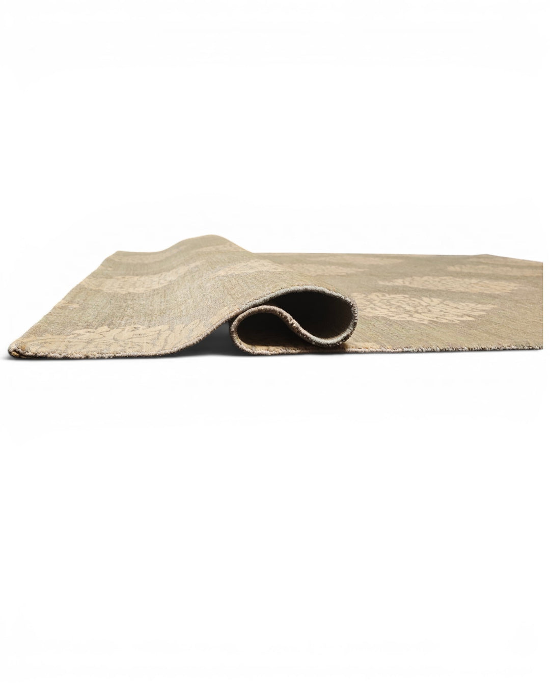 Sage &amp; Cream Damask Gabbeh, Hand-Knotted Afghan Wool Rug