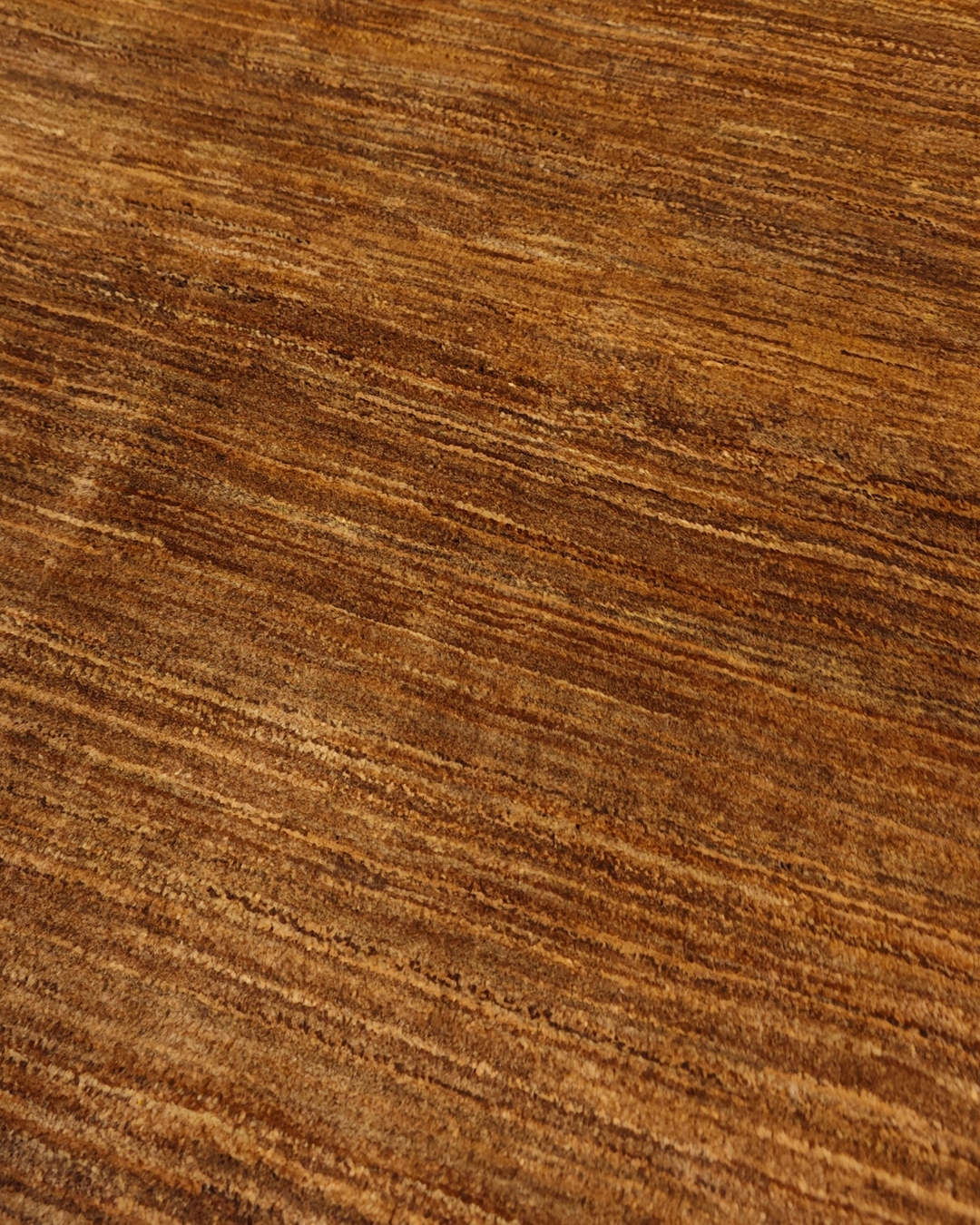 Golden Brown Plain Gabbeh, Hand-Knotted Afghan Wool Rug
