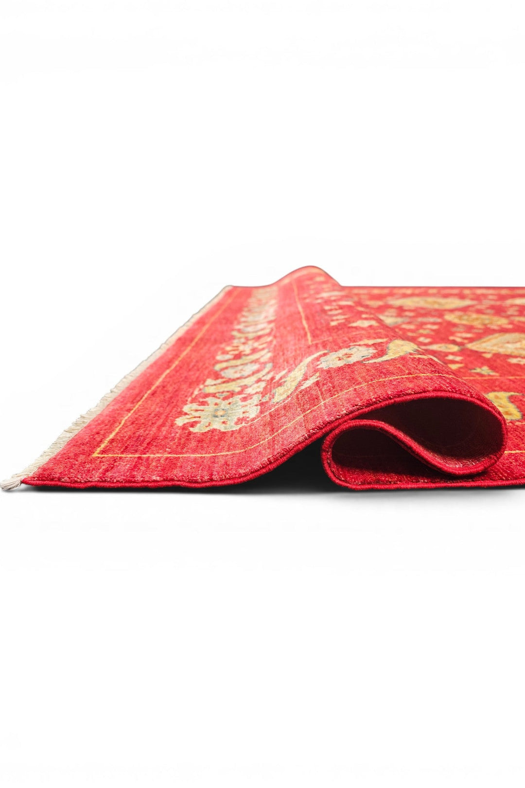 Red &amp; Gold Medallion Ghazni, Hand-Knotted Afghan Wool Rug