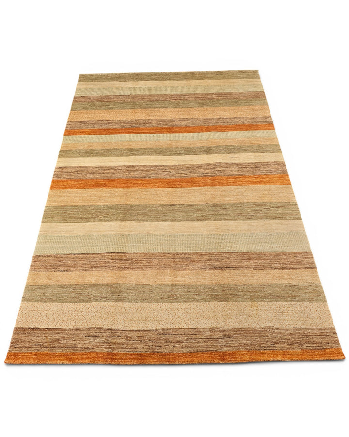 Multicolour Stripe Gabbeh, Hand-Knotted Afghan Wool Rug