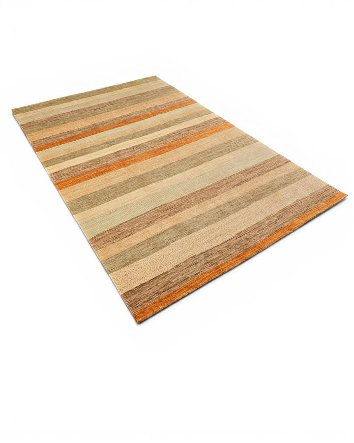 Multicolour Stripe Gabbeh, Hand-Knotted Afghan Wool Rug