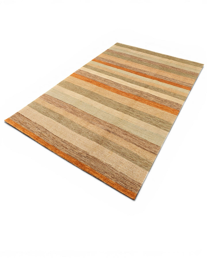 Multicolour Stripe Gabbeh, Hand-Knotted Afghan Wool Rug
