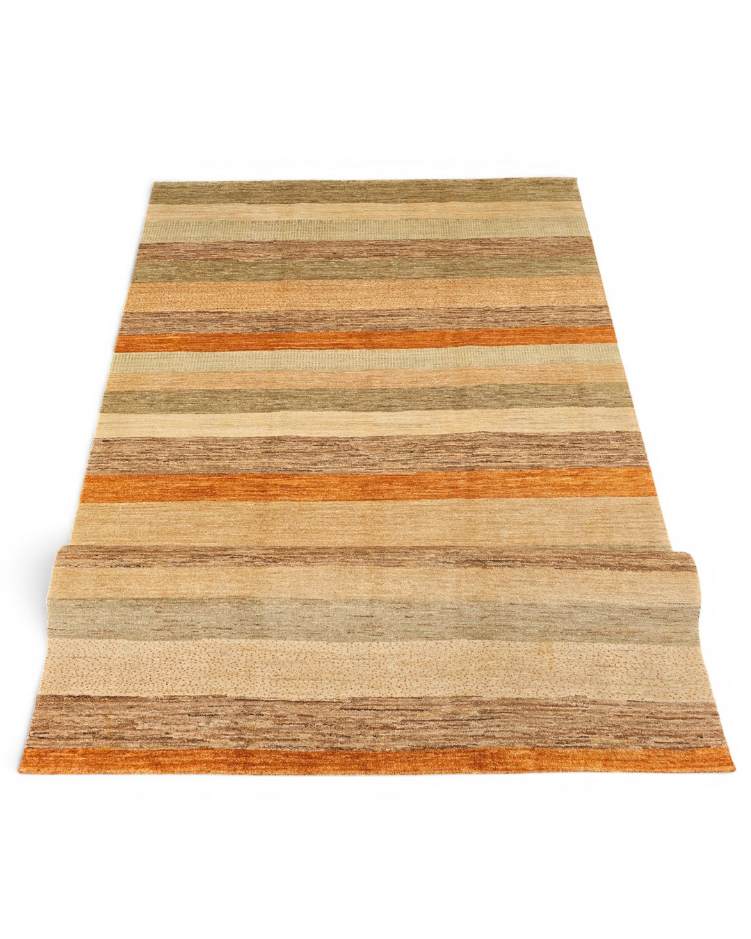 Multicolour Stripe Gabbeh, Hand-Knotted Afghan Wool Rug