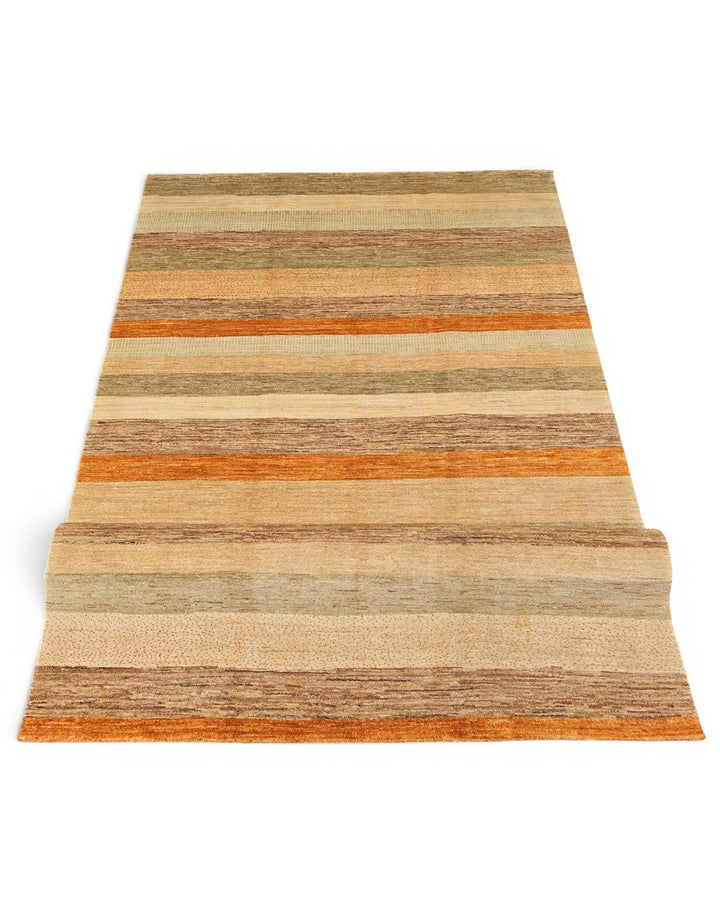 Multicolour Stripe Gabbeh, Hand-Knotted Afghan Wool Rug