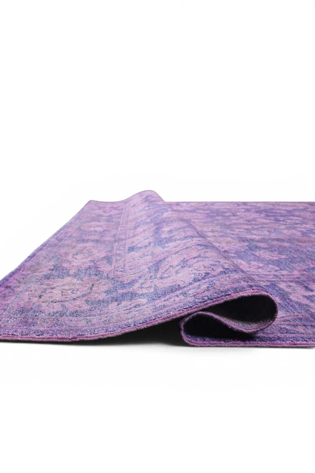 Purple Floral Ghazni, Hand-Knotted Afghan Wool &amp; Silk Rug