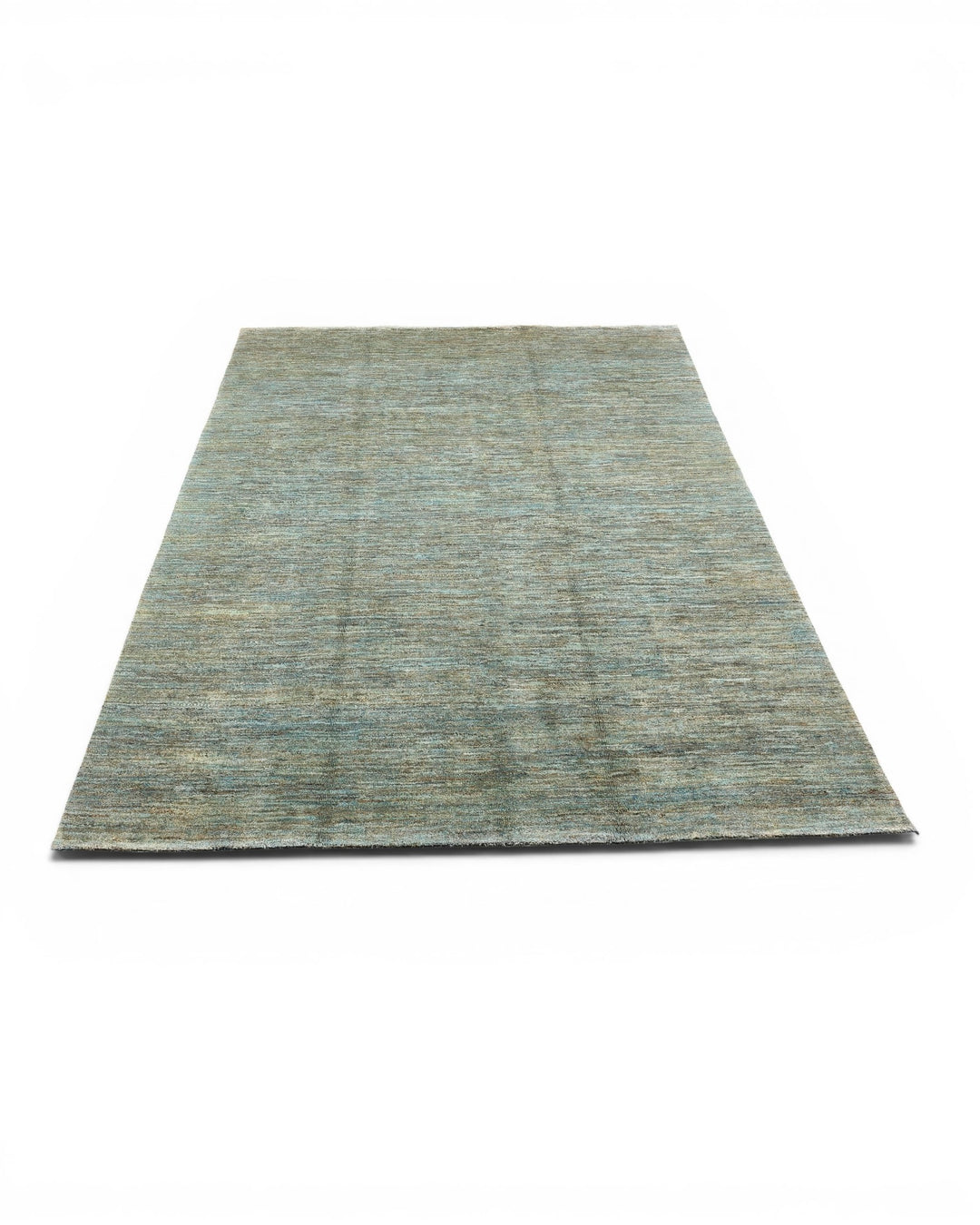 Sea-Green Variegated Ghazni, Hand-Knotted Afghan Wool Rug
