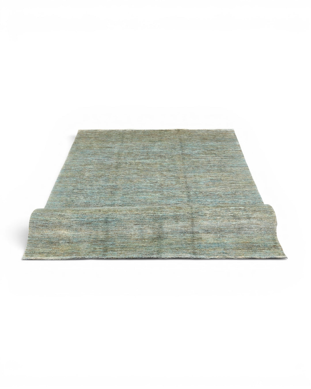 Sea-Green Variegated Ghazni, Hand-Knotted Afghan Wool Rug