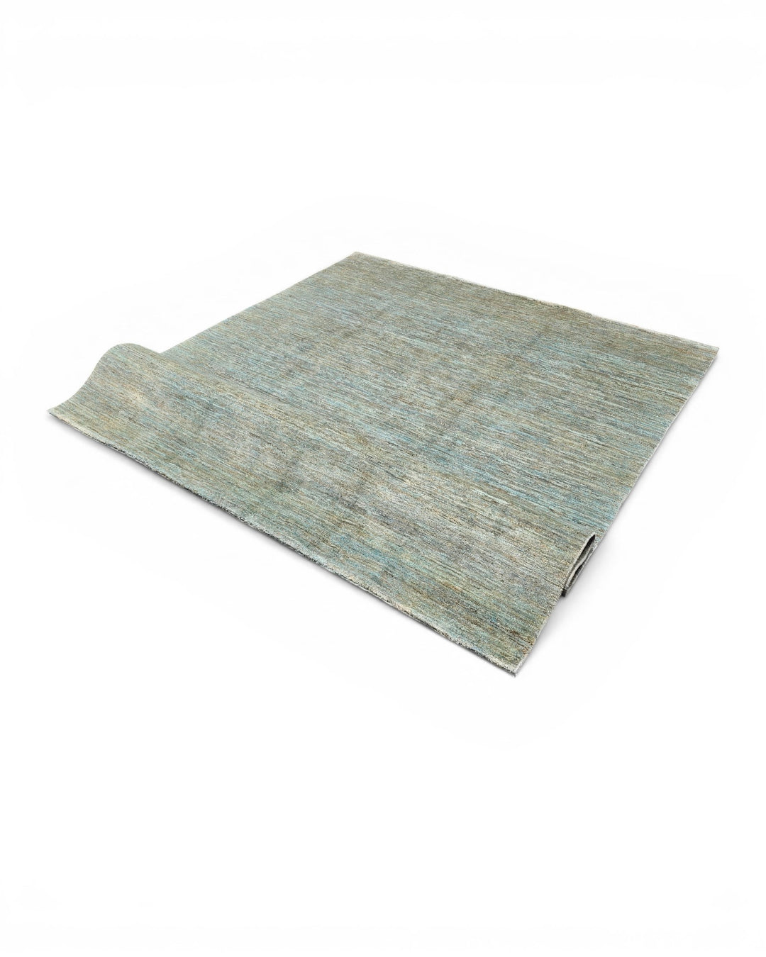 Sea-Green Variegated Ghazni, Hand-Knotted Afghan Wool Rug