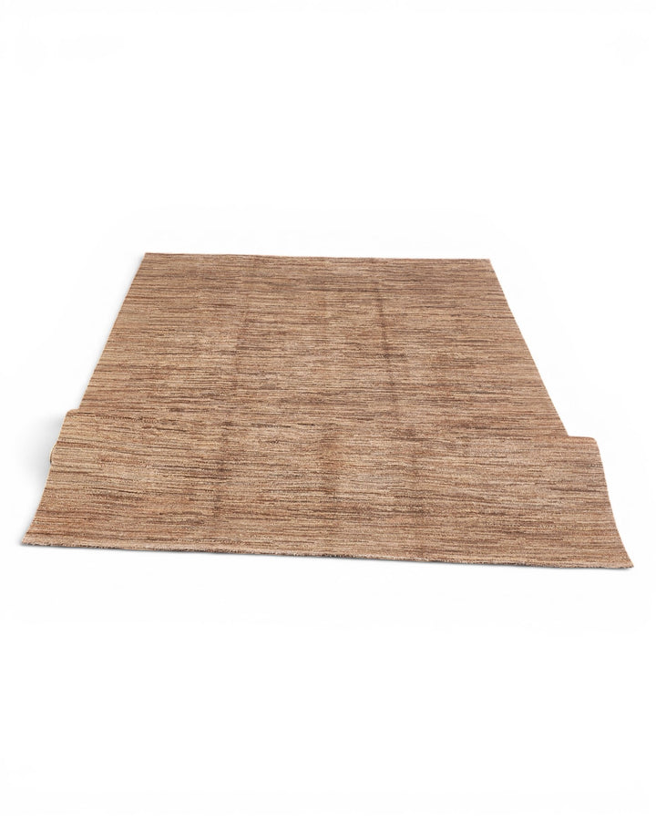 Natural Camel Plain Gabbeh, Hand-Knotted Afghan Wool Rug