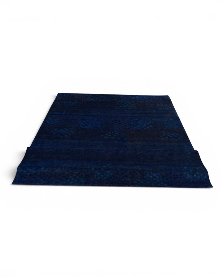 Midnight Navy Gabbeh, Hand-Knotted Afghan Wool Rug
