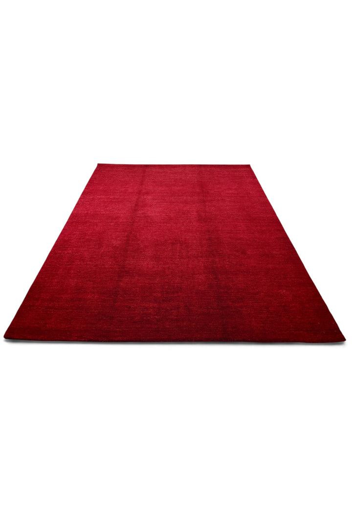 Madder Red Plain Ghazni, Hand-Knotted Wool Rug
