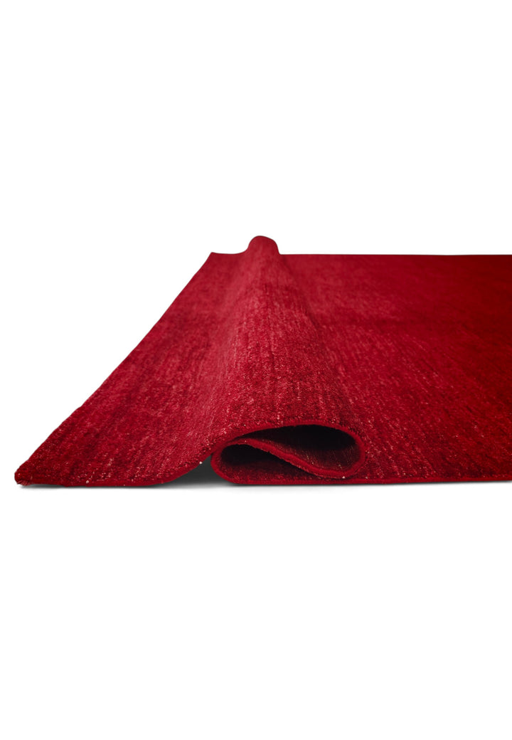 Madder Red Plain Ghazni, Hand-Knotted Wool Rug