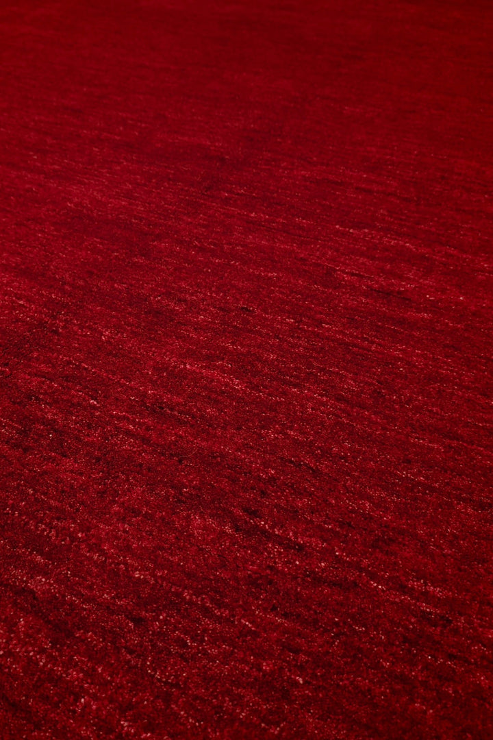 Madder Red Plain Ghazni, Hand-Knotted Wool Rug