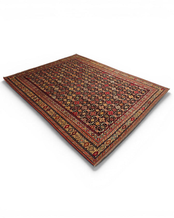 Red &amp; Indigo Chi-Chi Rug, Hand-Knotted Afghani Sherwan