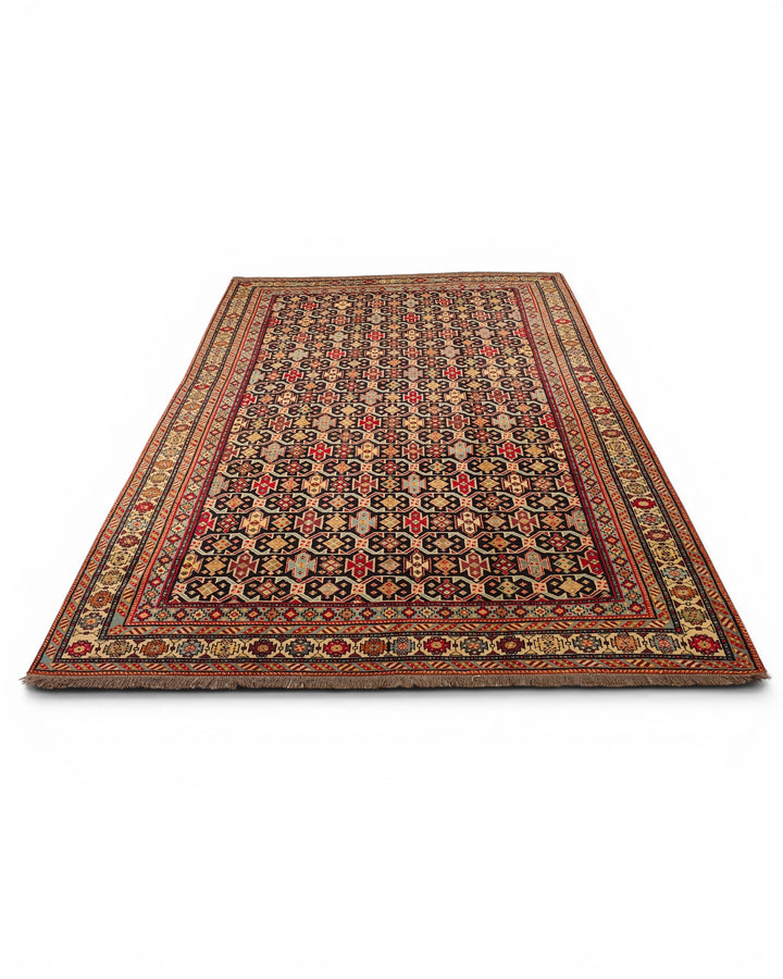 Red &amp; Indigo Chi-Chi Rug, Hand-Knotted Afghani Sherwan