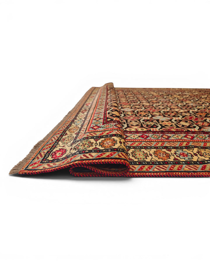 Red &amp; Indigo Chi-Chi Rug, Hand-Knotted Afghani Sherwan