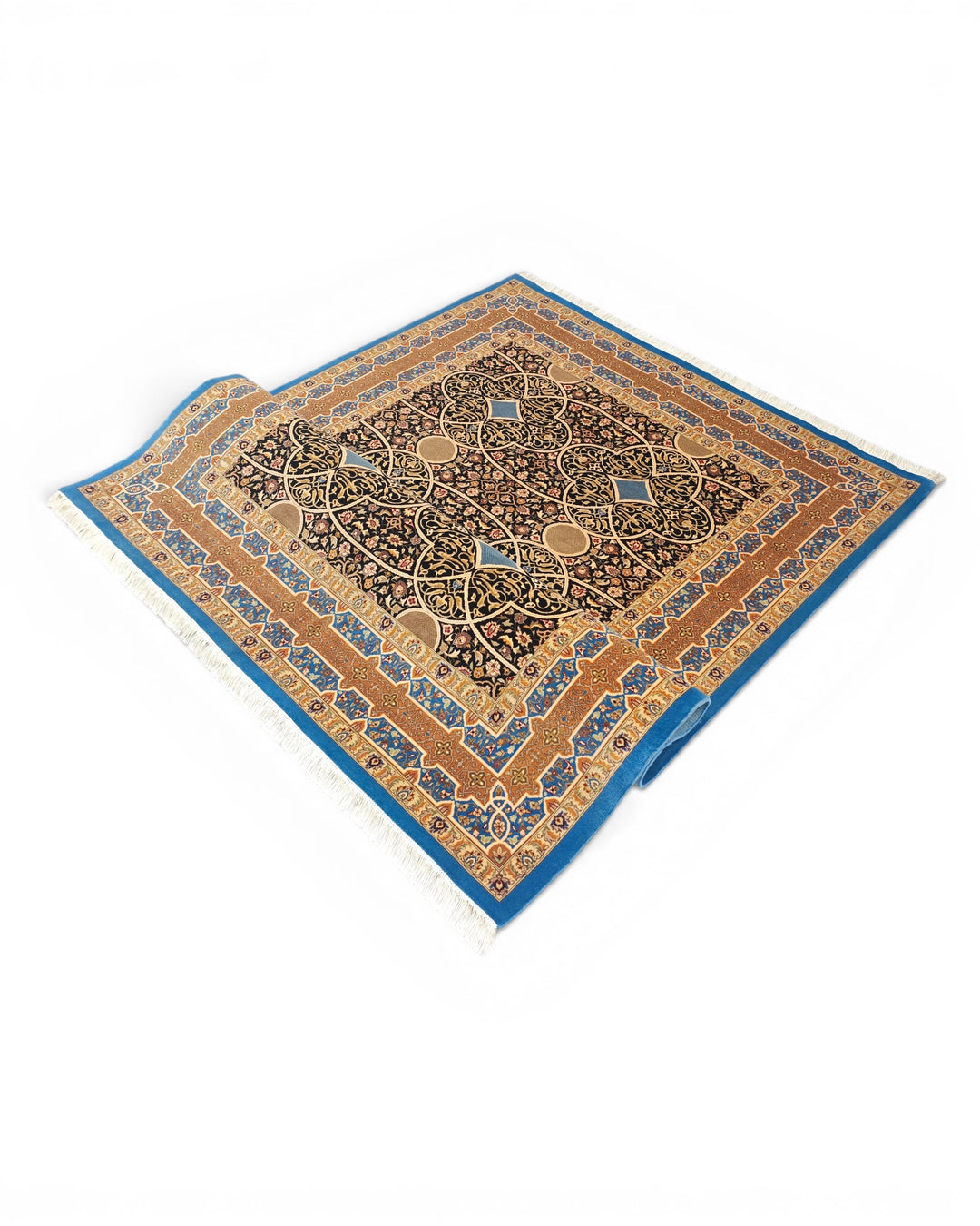 Lapis Arabesque Lattice, Hand-Knotted Pakistani Wool Rug