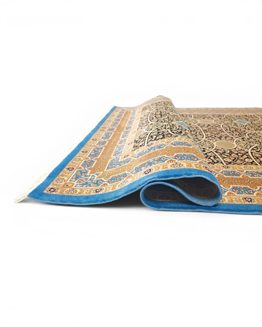 Lapis Arabesque Lattice, Hand-Knotted Pakistani Wool Rug