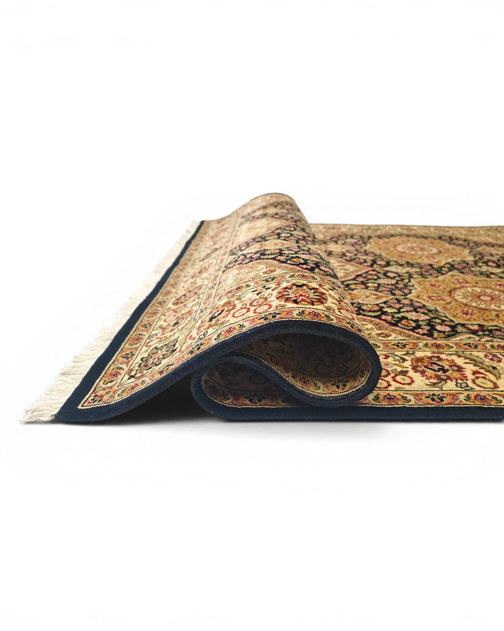 Gilded Star Medallion Tabriz, Hand-Knotted Pakistani Wool Rug