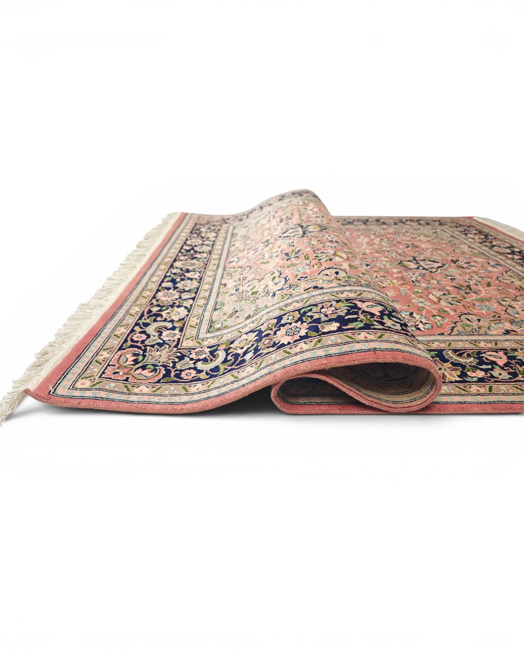 Rose Tabriz Medallion, Hand-Knotted Pakistani Wool Rug