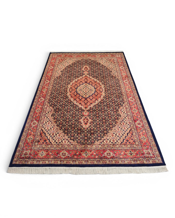 Navy Mahi Herati Medallion, Hand-Knotted Pakistani Wool Rug