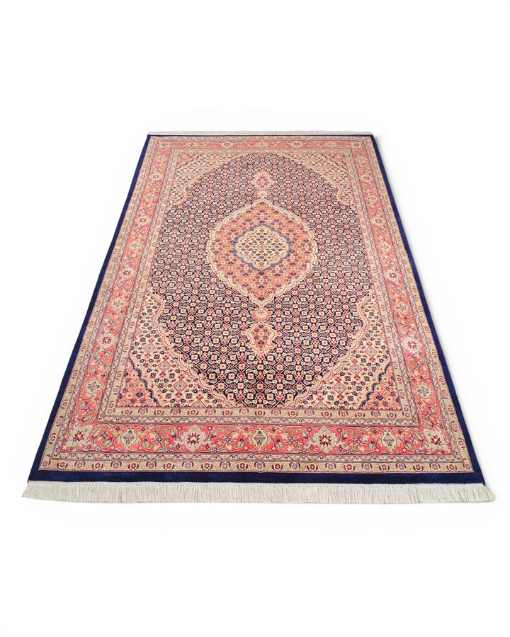 Navy Mahi Herati Medallion, Hand-Knotted Pakistani Wool Rug