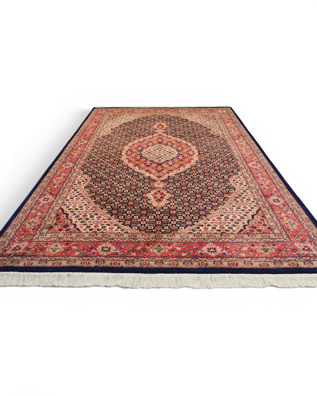 Navy Mahi Herati Medallion, Hand-Knotted Pakistani Wool Rug