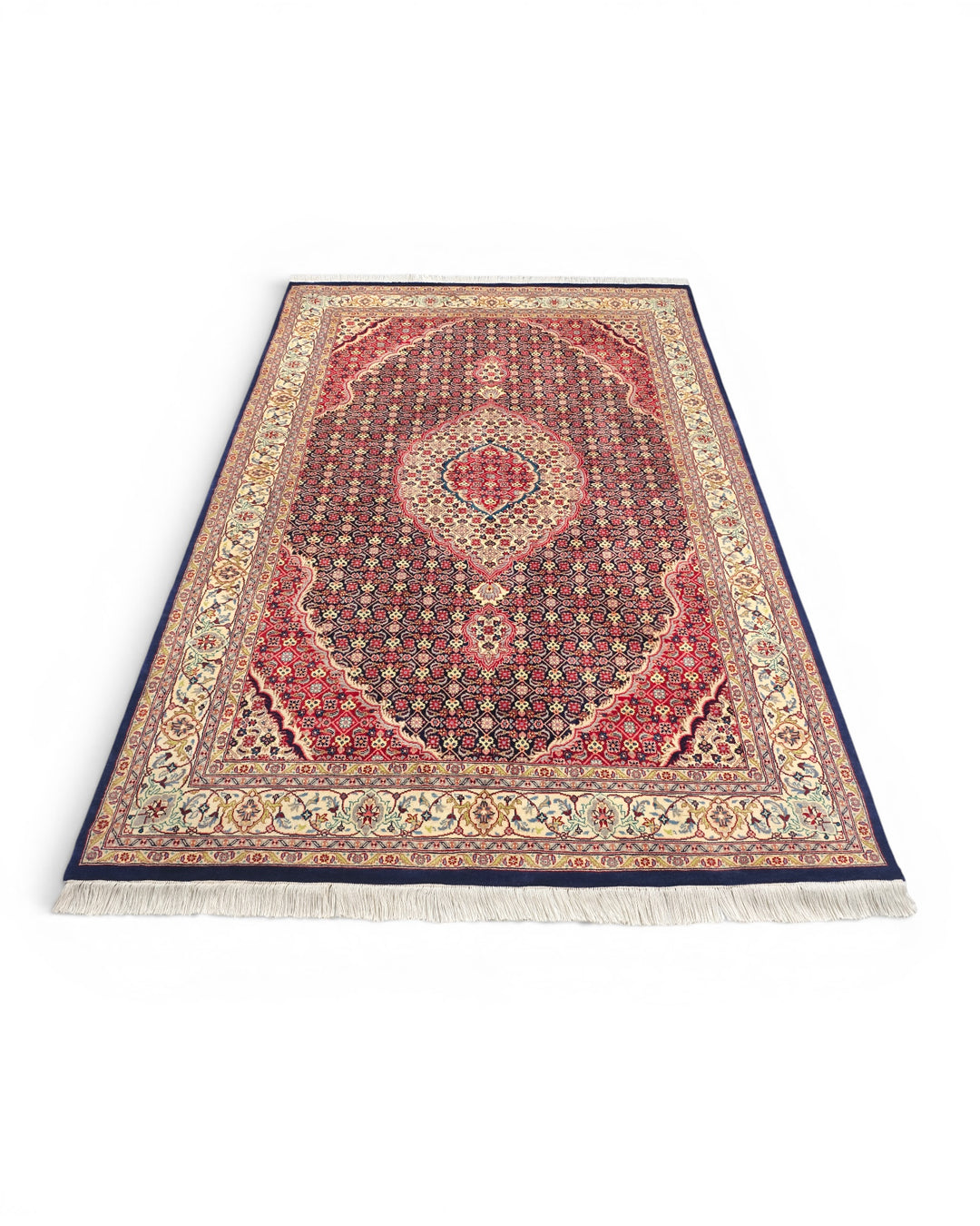 Rosewood Mahi Medallion, Hand-Knotted Pakistani Wool Rug