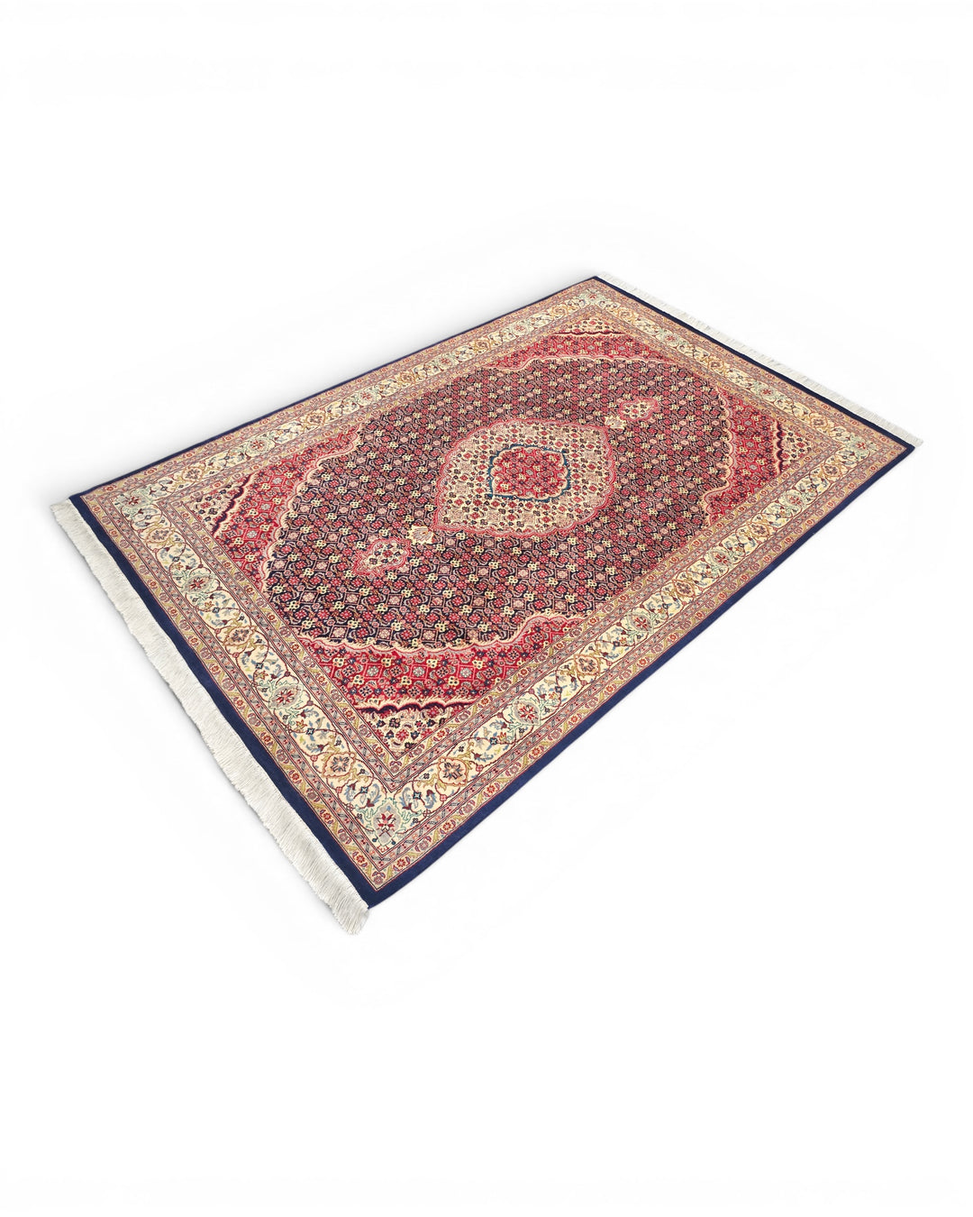 Rosewood Mahi Medallion, Hand-Knotted Pakistani Wool Rug
