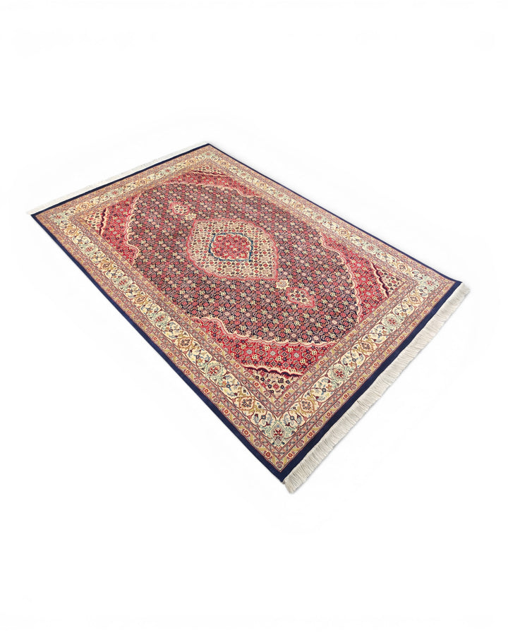 Rosewood Mahi Medallion, Hand-Knotted Pakistani Wool Rug