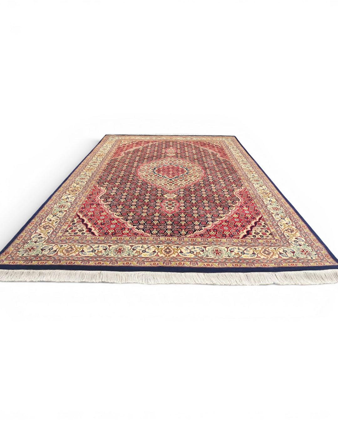 Rosewood Mahi Medallion, Hand-Knotted Pakistani Wool Rug