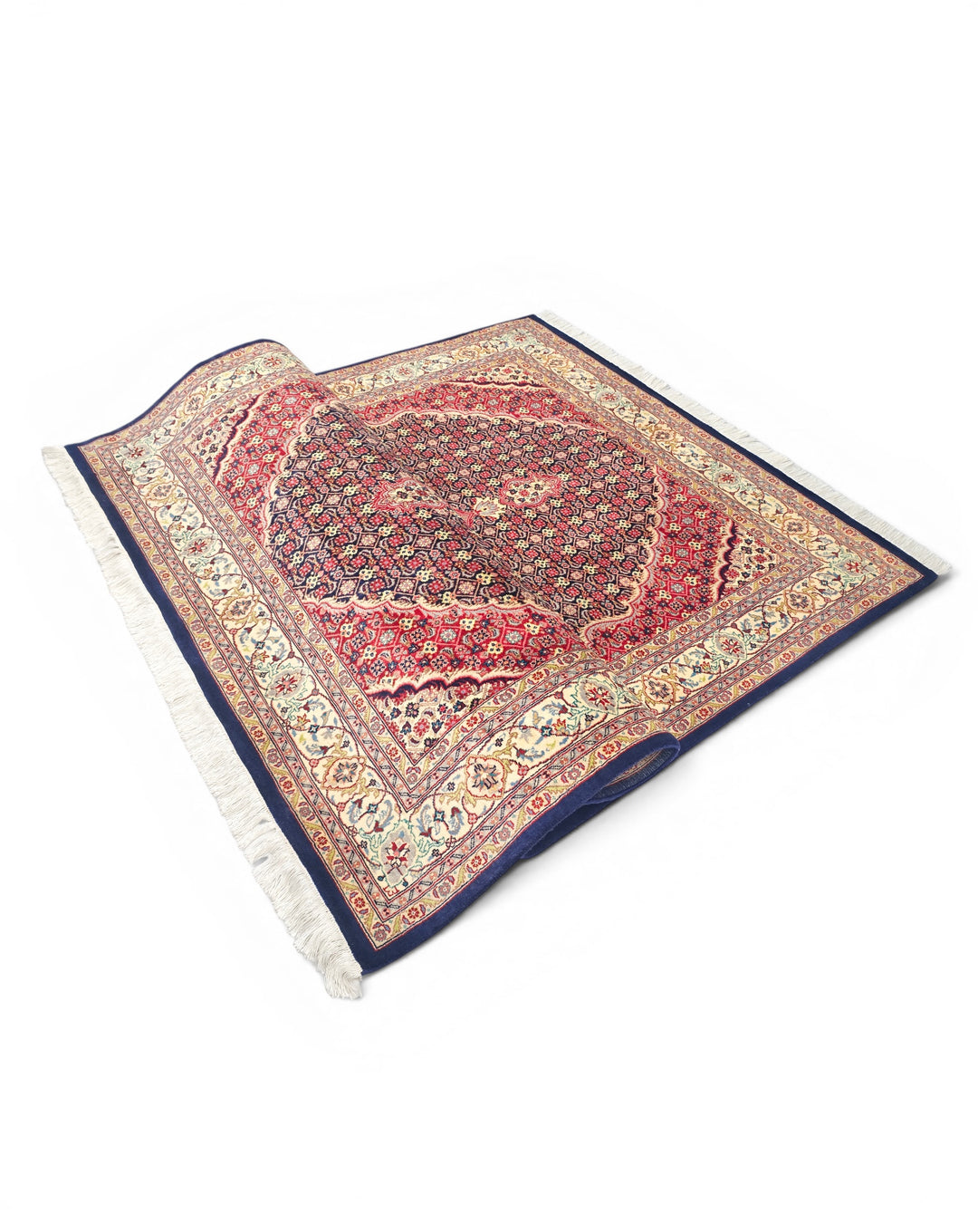 Rosewood Mahi Medallion, Hand-Knotted Pakistani Wool Rug