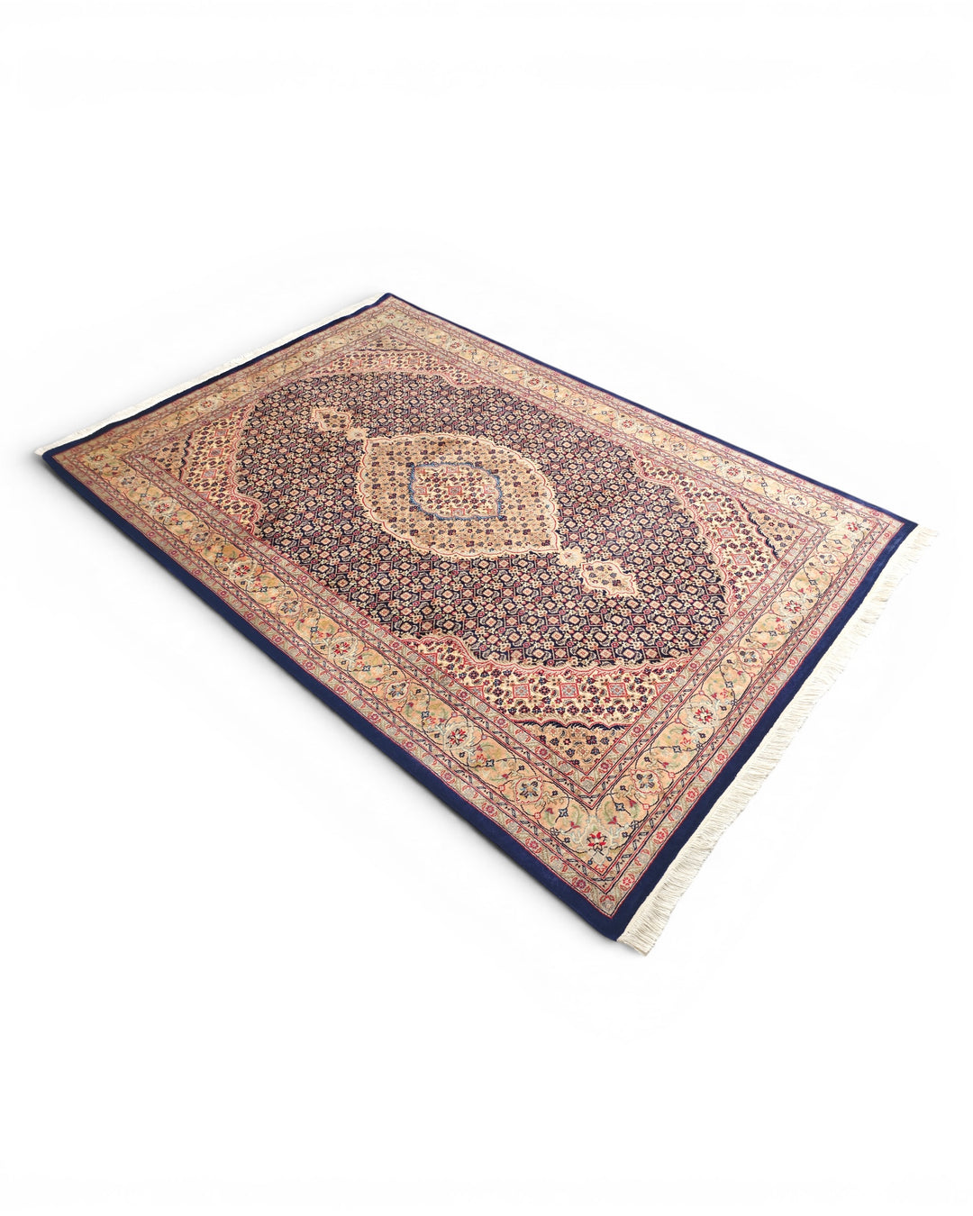 Rose Mahi Medallion, Hand-Knotted Pakistani Wool Rug