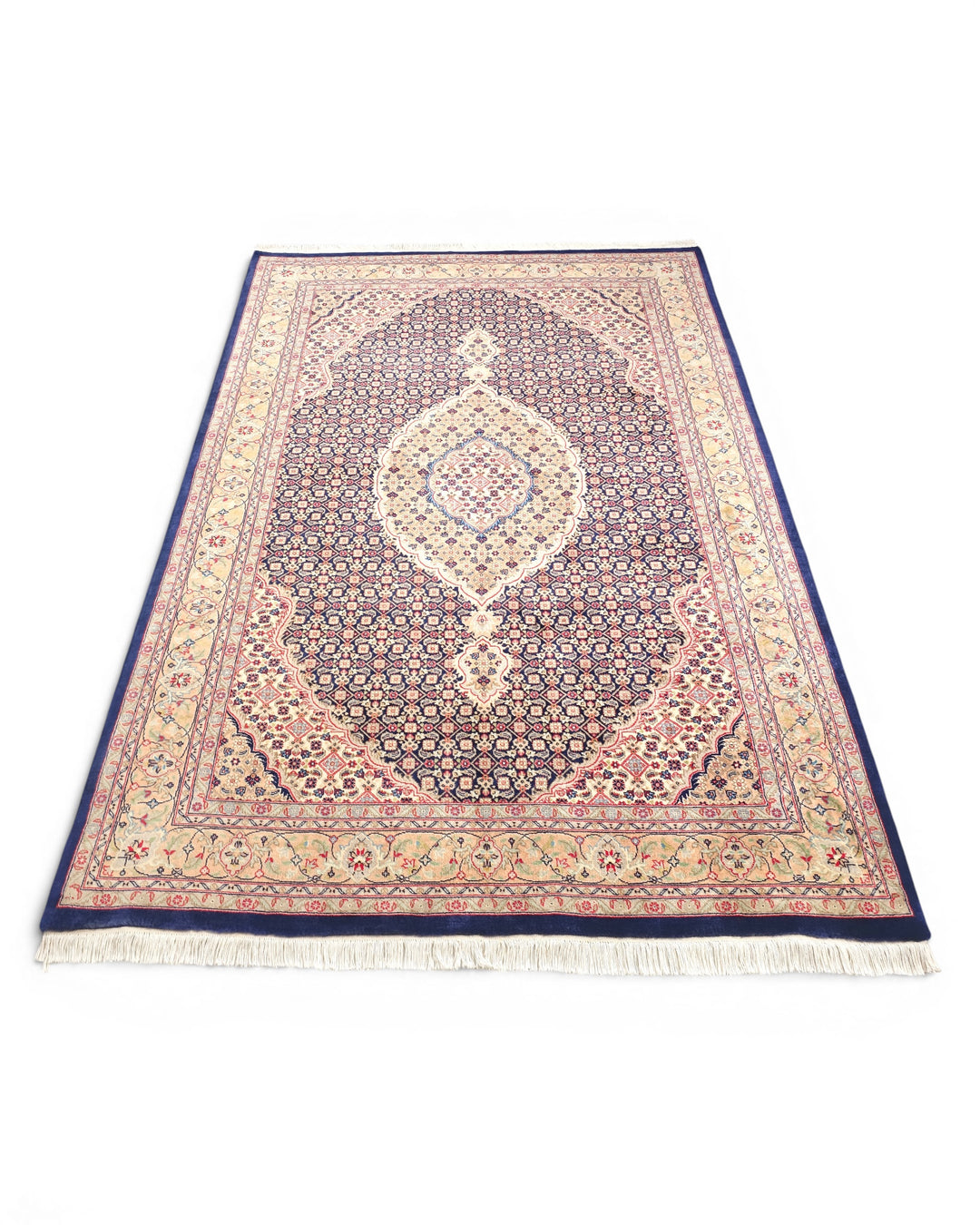 Rose Mahi Medallion, Hand-Knotted Pakistani Wool Rug