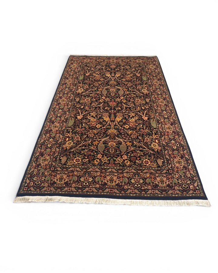Raven Garden Floral, Hand-Knotted Pakistani Wool Rug