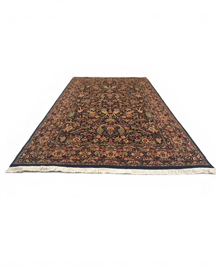 Raven Garden Floral, Hand-Knotted Pakistani Wool Rug