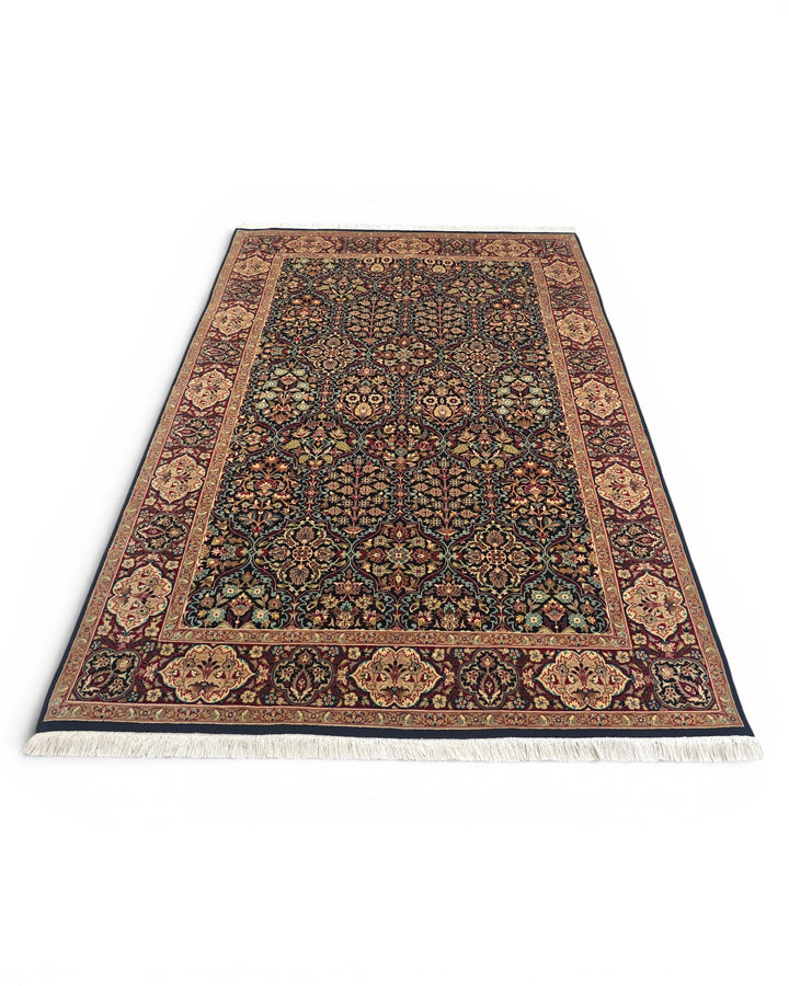 Paradise Garden All-Over Floral, Hand-Knotted Pakistani Wool Rug