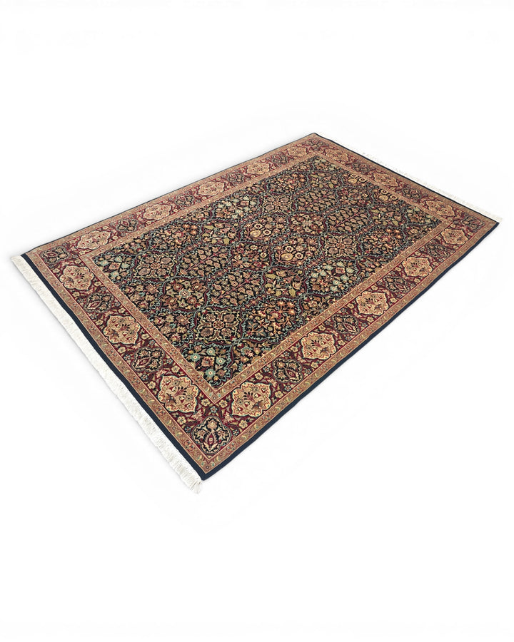 Paradise Garden All-Over Floral, Hand-Knotted Pakistani Wool Rug