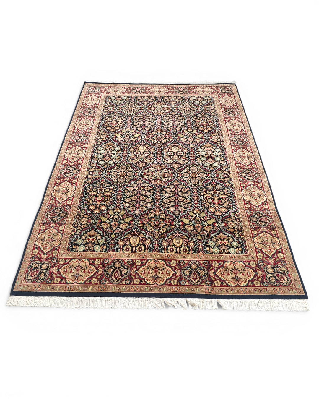 Paradise Garden All-Over Floral, Hand-Knotted Pakistani Wool Rug