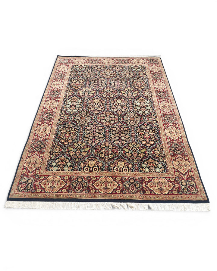 Paradise Garden All-Over Floral, Hand-Knotted Pakistani Wool Rug
