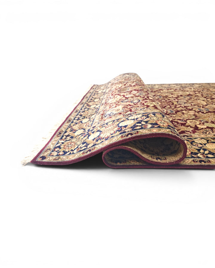 Oxblood Vase Garden Tabriz, Hand-Knotted Pakistani Wool Rug
