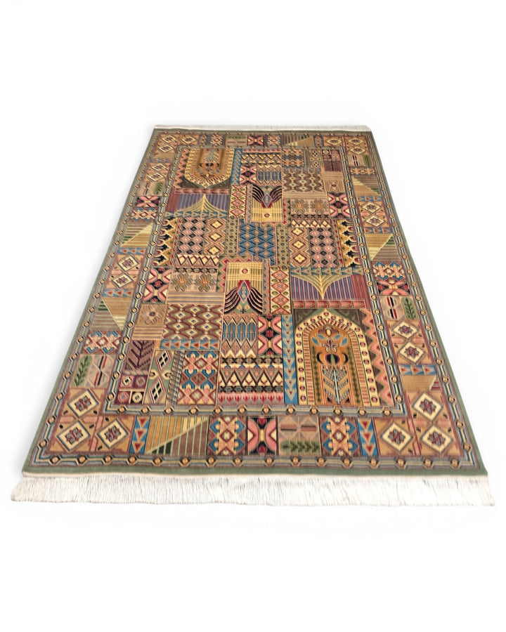 Bakhtiari Garden Panel, Hand-Knotted Pakistani Wool Rug