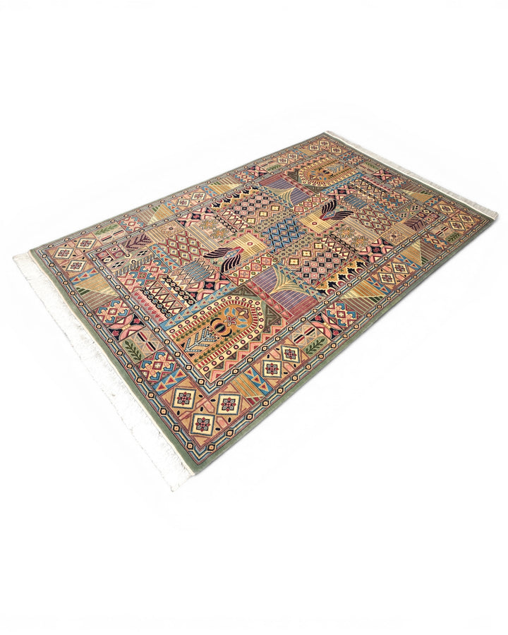 Bakhtiari Garden Panel, Hand-Knotted Pakistani Wool Rug